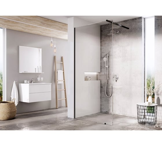 Душевое ограждение Ravak Walk In-Wall-1200х2000 черный профиль, прозрачное стекло GW9WG0300Z1
