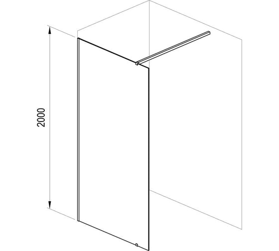 Душевое ограждение Ravak Walk In-Wall-1200х2000 черный профиль, прозрачное стекло GW9WG0300Z1