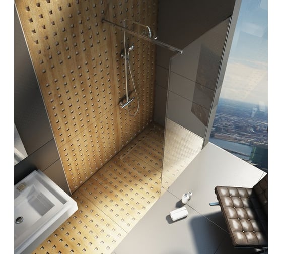 Душевое ограждение Ravak Walk In-Wall-900х2000 профиль блестящий, стекло прозрачное, GW9W70C00Z1 00000054873