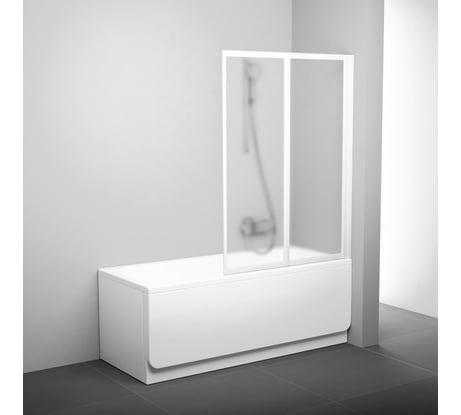 Перегородка (шторка, ширма) на борт ванны складная Ravak VS3-105 профиль белый, прозрачное  стекло 796M0100Z1 00000017969