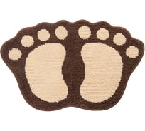 Коврик Shahintex ЛАПКИ MICROFIBER совмещенные, 50х80, коричневый 34 103263