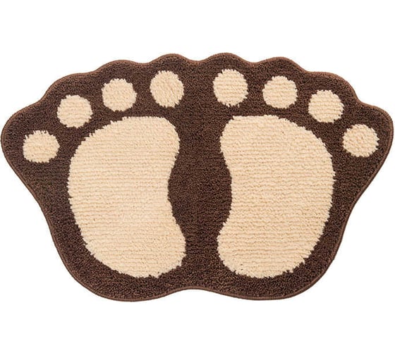 Коврик Shahintex ЛАПКИ MICROFIBER совмещенные, 50х80, коричневый 34 103263 1