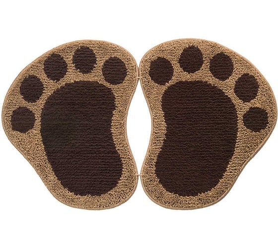 Коврик Shahintex ЛАПКИ MICROFIBER разделенные, 50х80, шоколадный 37 103246 1