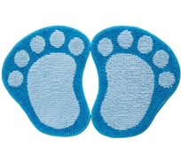Коврик Shahintex ЛАПКИ MICROFIBER разделенные, 50х80, голубой 11 103254