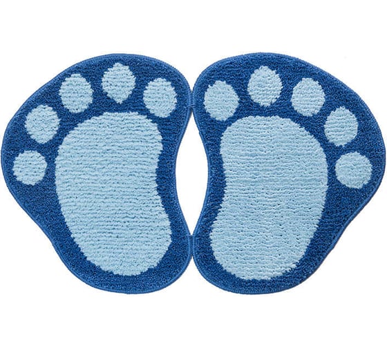 Коврик Shahintex ЛАПКИ MICROFIBER разделенные, 50х80, синий 56 103253 1