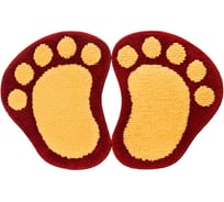 Коврик Shahintex ЛАПКИ MICROFIBER разделенные, 50х80, красный 20 103247
