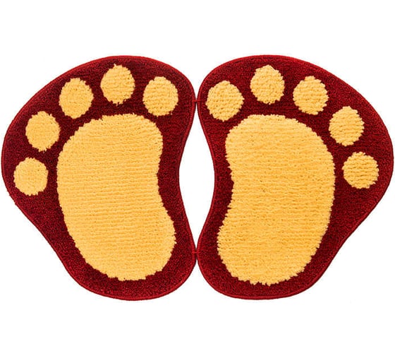 Коврик Shahintex ЛАПКИ MICROFIBER разделенные, 50х80, красный 20 103247 1