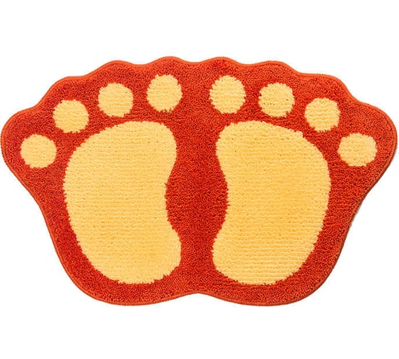 Коврик Shahintex ЛАПКИ MICROFIBER совмещенные, 50х80, оранжевый 63 103261 1
