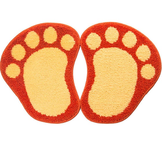 Коврик Shahintex ЛАПКИ MICROFIBER разделенные, 50х80, оранжевый 63 103249 1
