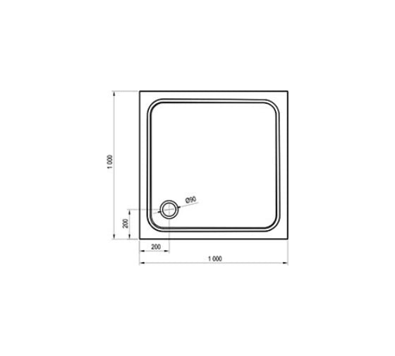 Душевой поддон Ravak Perseus Pro 100 Chrome, XA04AA01010 00000031641