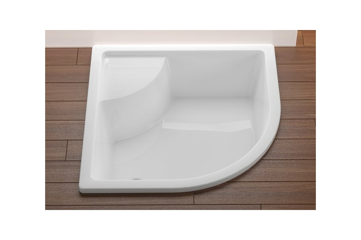 Глубокий акриловый душевой поддон четверть круга Ravak Sabina-90 LA ...