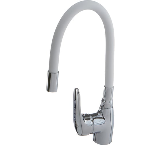 Смеситель для кухни MELODIA Ostessa картридж 40 мм, гибкий излив, белый MDV 40615White 65073