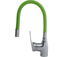 Смеситель для кухни Melodia della vita Ostessa картридж 40 мм, гибкий излив, зелёный MDV 40615Green 65076