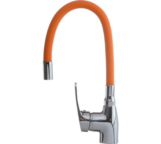 Смеситель для кухни MELODIA Ostessa картридж 40 мм, гибкий излив, оранжевый MDV 40615Orange 65077 1