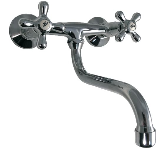 Смеситель для кухни MELODIA Galateo настенный, нижний излив, крест керамика MDV 40212 65128