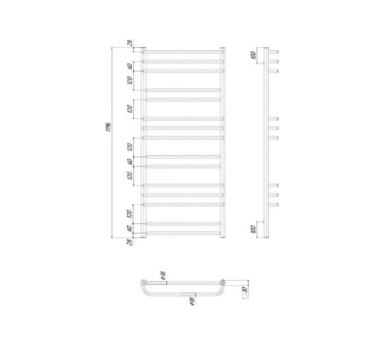 Водяной полотенцесушитель RAVAK Cube 500 x 1200_W X04000083670