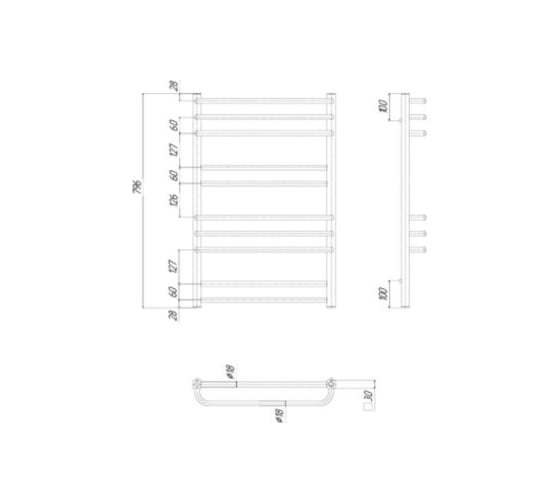 Водяной полотенцесушитель RAVAK Cube 500x800_W X04000083668