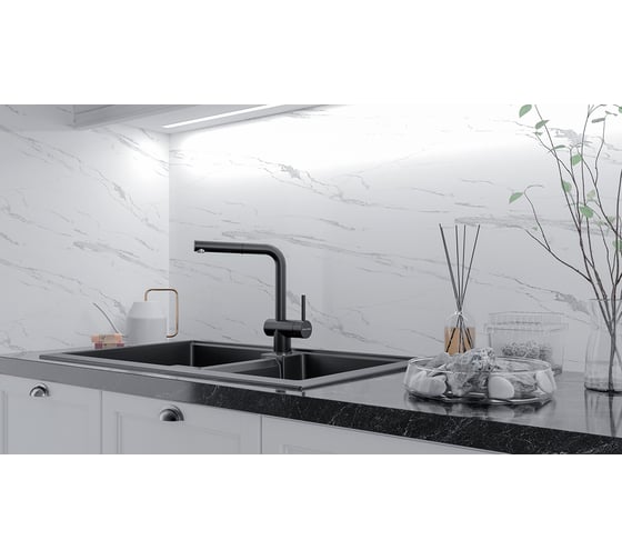 Смеситель для кухни Paulmark Dosse антрацит Do214418-401