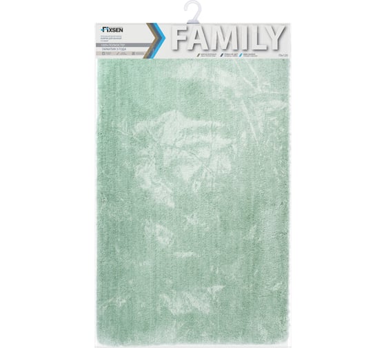 Коврик для ванной FIXSEN "FAMILY" зеленый, 70х120 см FX-9003F