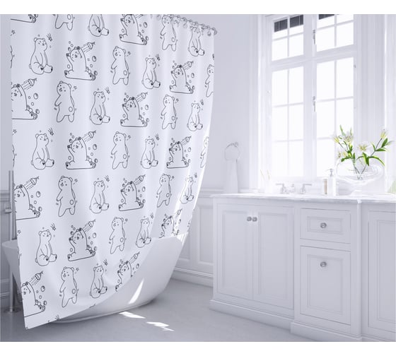 Шторка для ванной FIXSEN "TEDDY Wash" FX-1505