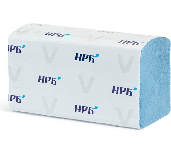 Листовые полотенца V НРБ 210 л., двухслойные, 18 гр., р 23х21, цвет: голубой NRB-25V225 1