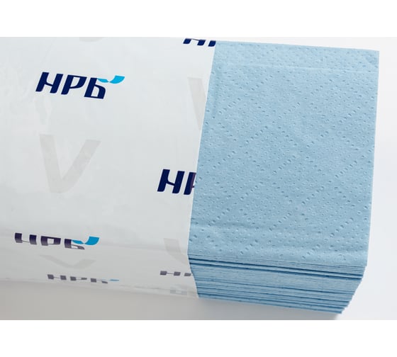 Листовые полотенца V НРБ 210 л., двухслойные, 18 гр., р 23х21, цвет: голубой NRB-25V225