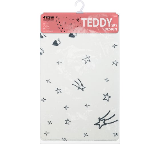 Коврик для ванной FIXSEN "TEDDY SKY" белый 50х80 см FX-6001S