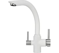 Высокий смеситель с краном под питьевую воду GRANULA GR-2304 арктик