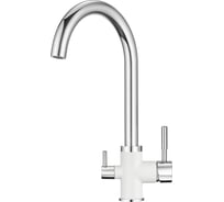 Высокий смеситель с краном под питьевую воду GRANULA GR-3168 хром/арктик