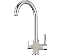 Высокий смеситель с краном под питьевую воду GRANULA GR-3168 хром/базальт