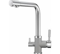 Высокий смеситель с краном под питьевую воду GRANULA GR-3015 хром/алюминиум