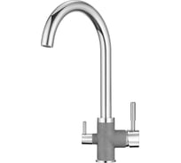 Высокий смеситель с краном под питьевую воду GRANULA GR-3168 хром/графит