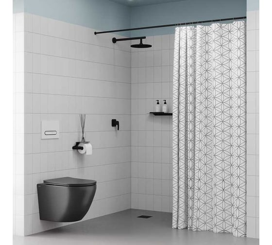 Душевая система IDDIS Optima Home с тропическим душем, матовый черный OPHBL01i66