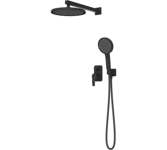 Душевая система IDDIS Optima Home с тропическим и ручным душем, матовый черный OPHBL02i67
