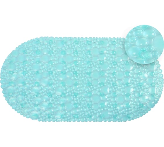Резиновый ковер Delphinium Линза 65х34 бирюзовый 103454 1