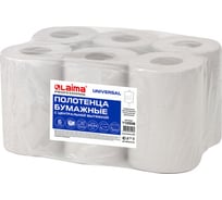 Бумажные полотенца LAIMA M1 UNIVERSAL с центральной вытяжкой, 120 м, 1 слой, серые, комплект 6 рулонов 112508