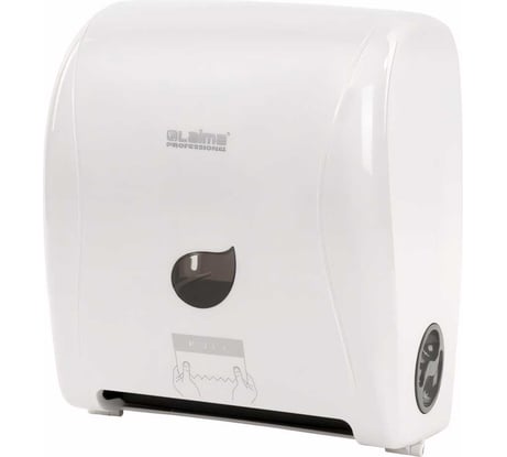 Диспенсер для полотенец в рулонах ЛАЙМА PROFESSIONAL ECO Система Н1, механический, белый 606550