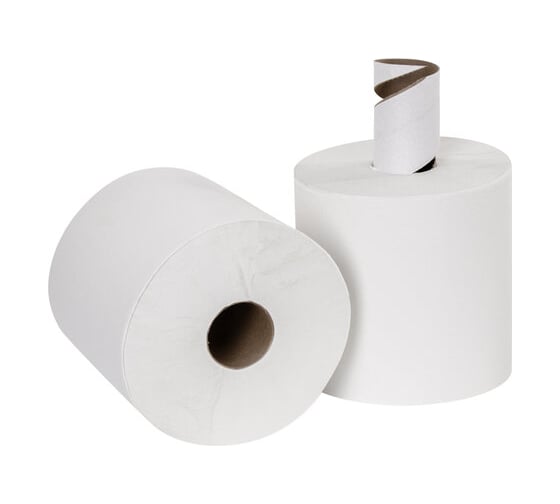 Бумажные полотенца LAIMA M2 UNIVERSAL WHITE с центральной вытяжкой, 300 м, 1 слой, белые, комплект 6 рулонов 112506