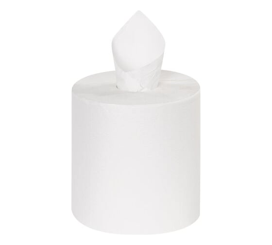 Бумажные полотенца LAIMA M2 UNIVERSAL WHITE с центральной вытяжкой, 300 м, 1 слой, белые, комплект 6 рулонов 112506