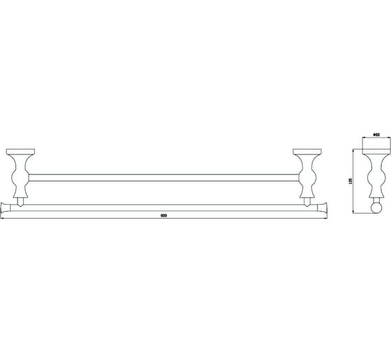 Двойной полотенцедержатель RUSH 60 см. Crete CR35532