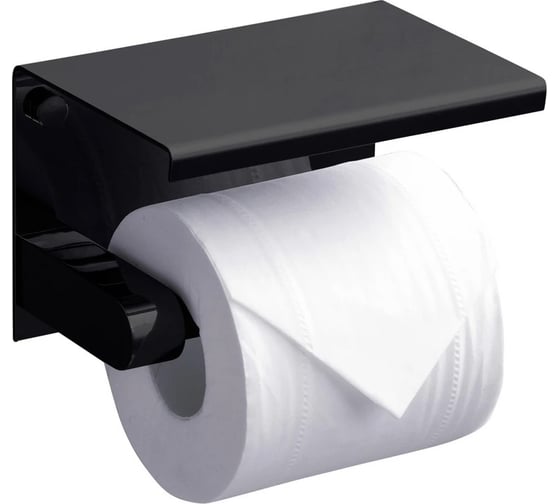 Бумагодержатель с полкой RUSH Edge черный ED77141 Black