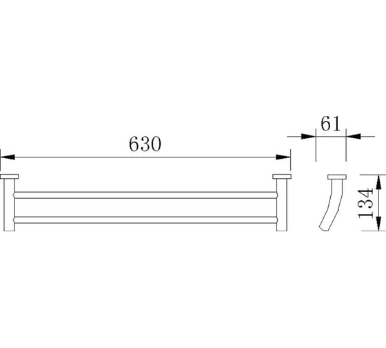 Двойной полотенцедержатель RUSH Victoria 60 см VI71532