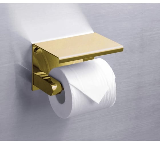 Бумагодержатель с полкой RUSH Edge золото ED77141 Gold