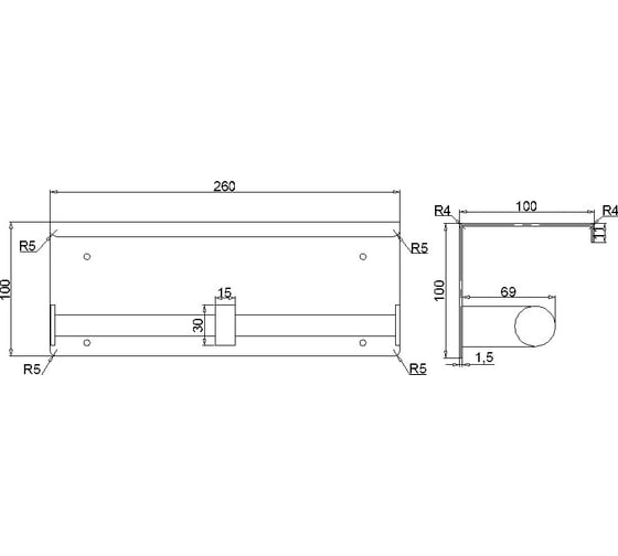 Двойной бумагодержатель с полкой RUSH Edge ED77142A