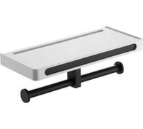 Двойной бумагодержатель с полкой RUSH Edge черный ED77143B black