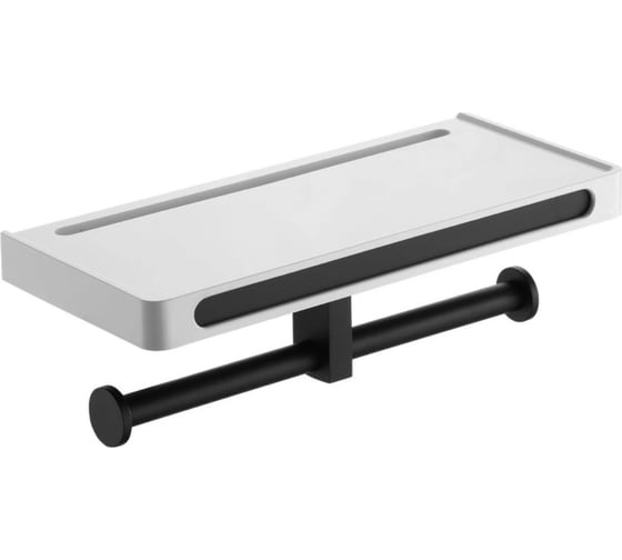 Двойной бумагодержатель с полкой RUSH Edge черный ED77143B black