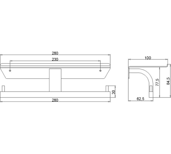 Двойной бумагодержатель с полкой RUSH Edge ED77142B