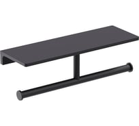 Бумагодержатель Timo Selene двойной, с полкой для телефона, черный 12045/03