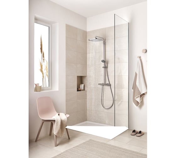 Душевая система GROHE Vitalio Start 250 CUBE с термостатом, настенный монтаж 26696000