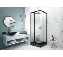Душевое ограждение МетаКам Универсал черный 900x900x1850 (стекло текстурированное) 4650208869600
